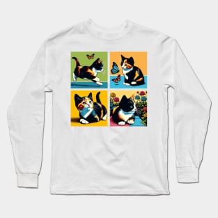 Cat Calico Pop Art - Cute Kitties Long Sleeve T-Shirt